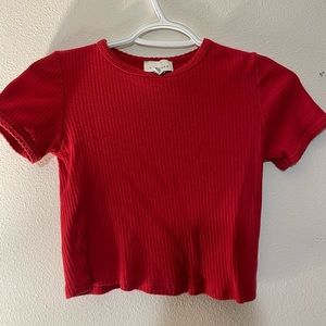 Ribbed red crop top from Topshop
